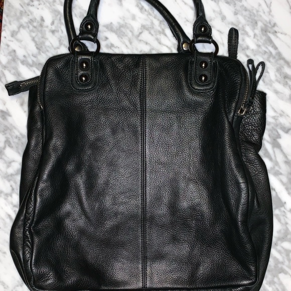 Linea Pelle Dylan Tote Bag Graphite Silver Great! - Picture 2 of 7